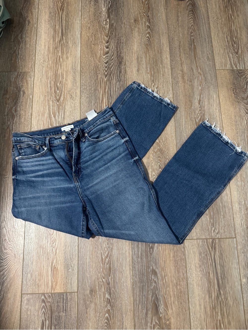 Good American Medium Indigo Kick Flare Jeans
